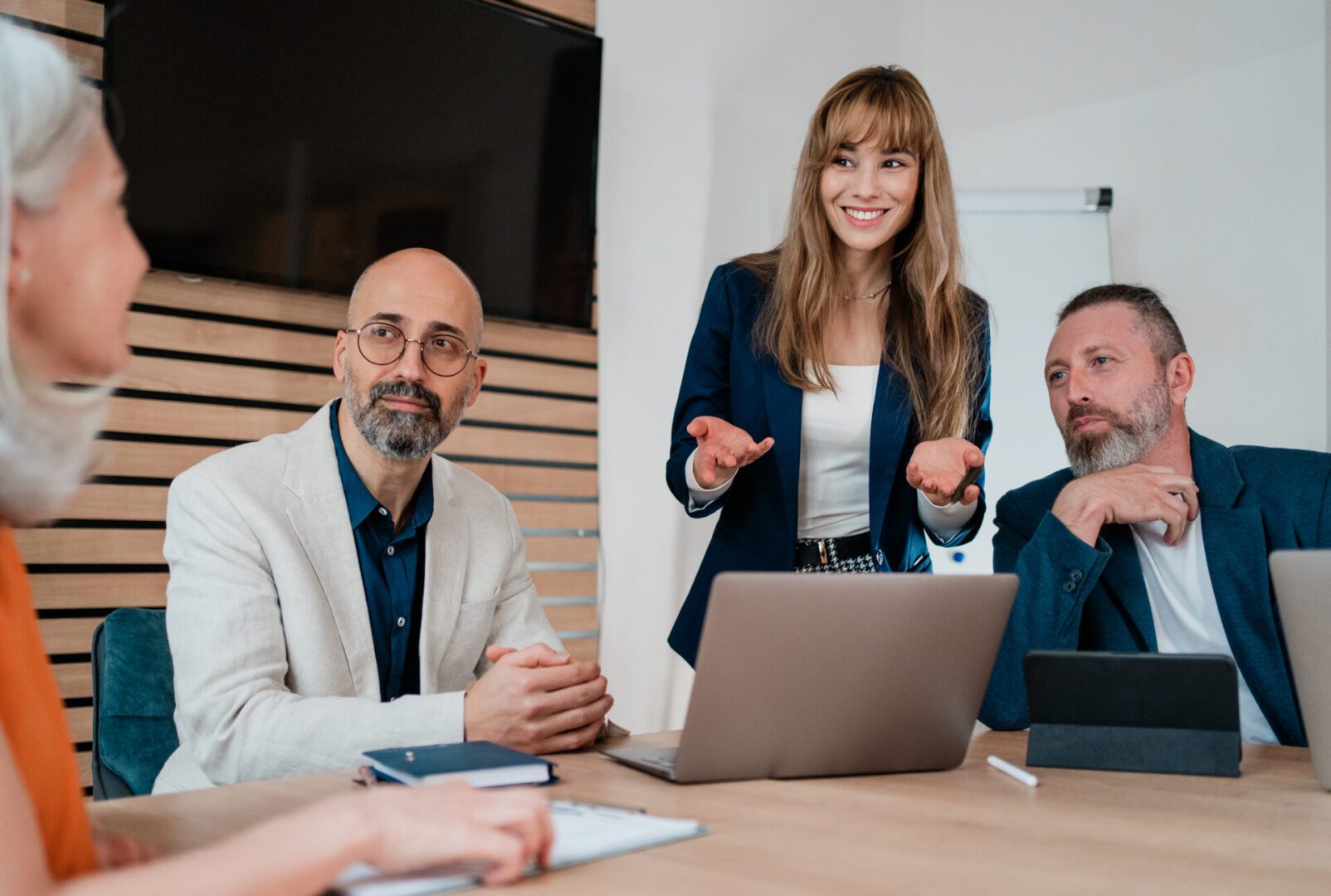 Team discussing project ideas together